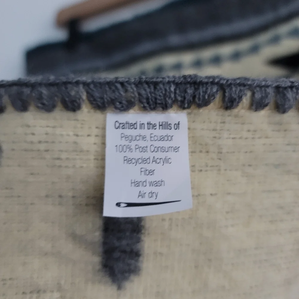 Heartprint Threads‎ Baby Blanket Earthy Southwestern Boho Gray Teal